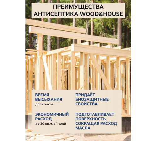 Заказать ГРУНТОВОЧНЫЙ АНТИСЕПТИК WOOD & HOUSE в Ногинске, Московская область